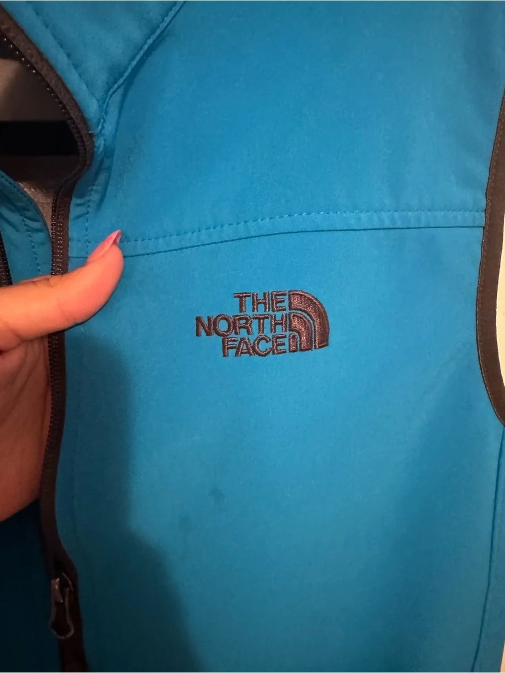 The North Face Blue Softshell Vest with Black Trim